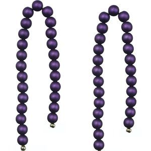 Purple Beaded Thread Dangle Earrings Purple Beaded
